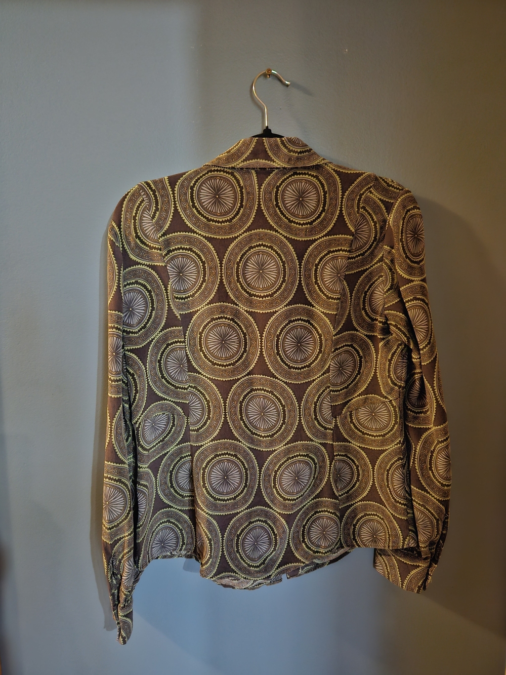 Brooks Brothers Brown and Green Silk Blouse - Picture 2 of 6